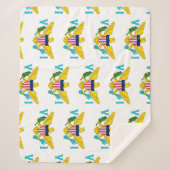 Patriottische Sherpa Blanket met de vlag van de Ma Sherpa Deken (Voorkant)