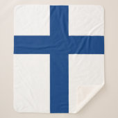 Patriottische Sherpa Blanket met Finse vlag Sherpa Deken (Voorkant)