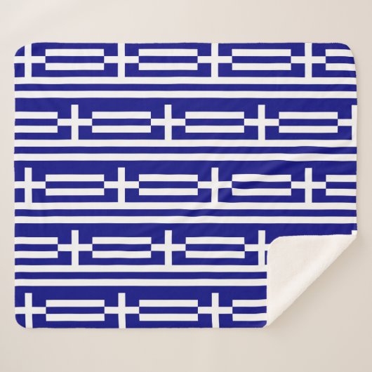 Patriottische Sherpa Blanket met Griekse vlag Sherpa Deken (Voorkant (horizontaal))