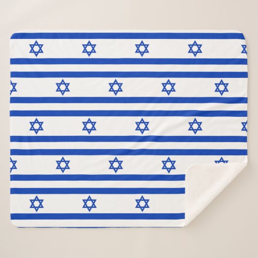 Patriottische Sherpa Blanket met Israëlische vlag Deken (Voorkant (horizontaal))