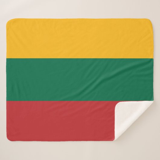 Patriottische Sherpa Blanket met Litouwse vlag Sherpa Deken (Voorkant (horizontaal))
