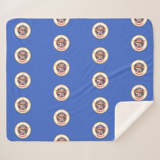 Patriottische Sherpa Blanket met Minnesota vlag Sherpa Deken (Voorkant (horizontaal))