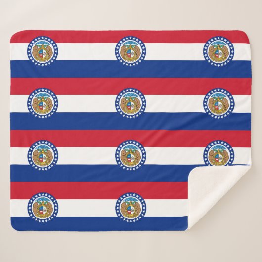 Patriottische Sherpa Blanket met Missouri vlag Deken (Voorkant (horizontaal))