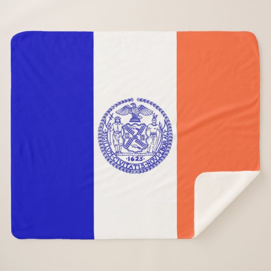 Patriottische Sherpa Blanket met New York City vla Sherpa Deken (Voorkant (horizontaal))