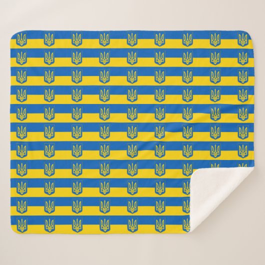 Patriottische Sherpa Blanket met Oekraïense vlag Sherpa Deken (Voorkant (horizontaal))