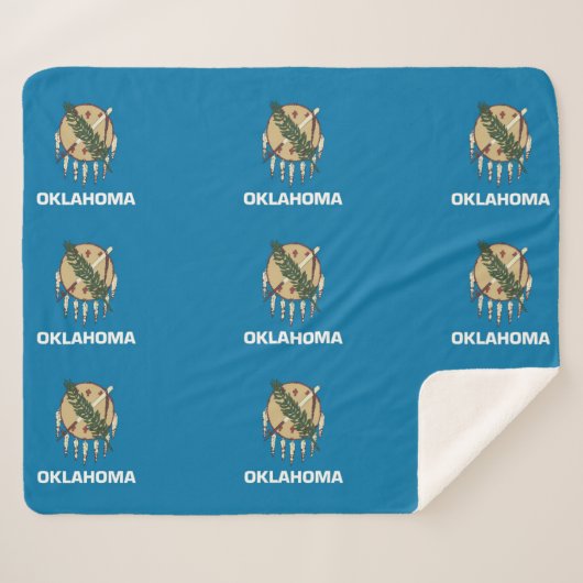 Patriottische Sherpa Blanket met Oklahoma vlag Sherpa Deken (Voorkant (horizontaal))