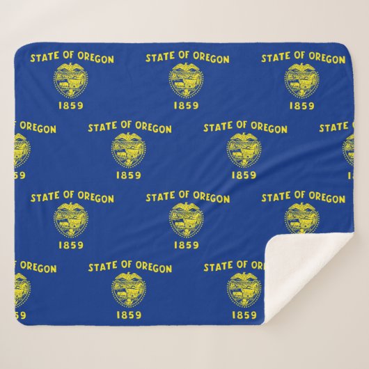 Patriottische Sherpa Blanket met Oregon vlag Sherpa Deken (Voorkant (horizontaal))