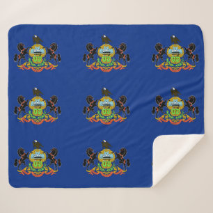 Patriottische Sherpa Blanket met Pennsylvania vlag Deken