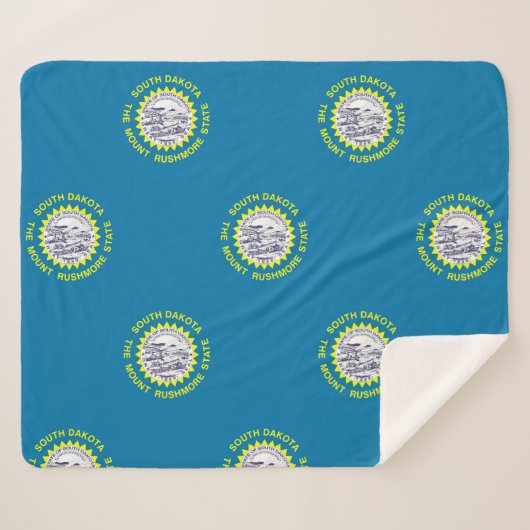 Patriottische Sherpa Blanket met South Dakota vlag Deken (Voorkant (horizontaal))