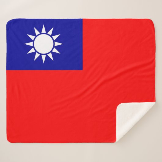 Patriottische Sherpa Blanket met Taiwanese vlag Sherpa Deken (Voorkant (horizontaal))