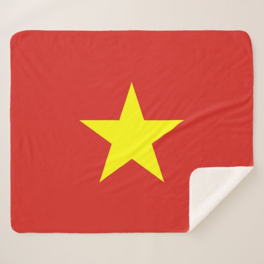 Patriottische Sherpa Blanket met Vietnam vlag Sherpa Deken (Voorkant (horizontaal))