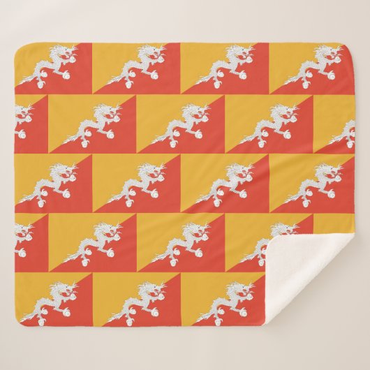 Patriottische Sherpa Blanket met vlag van Bhutan Sherpa Deken (Voorkant (horizontaal))