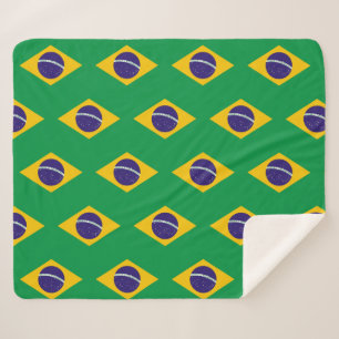 Patriottische Sherpa Blanket met vlag van Brazilië Sherpa Deken