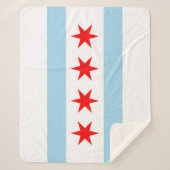 Patriottische Sherpa Blanket met vlag van Chicago Sherpa Deken (Voorkant)