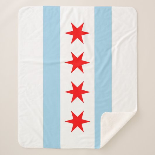Patriottische Sherpa Blanket met vlag van Chicago Sherpa Deken (Voorkant)