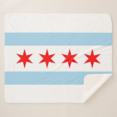 Patriottische Sherpa Blanket met vlag van Chicago Sherpa Deken (Voorkant (horizontaal))