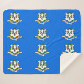 Patriottische Sherpa Blanket met vlag van Connecti Sherpa Deken (Voorkant (horizontaal))