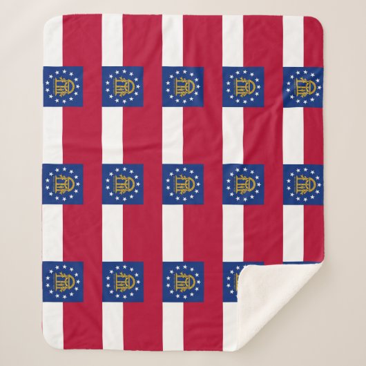 Patriottische Sherpa Blanket met vlag van Georgië Sherpa Deken (Voorkant)
