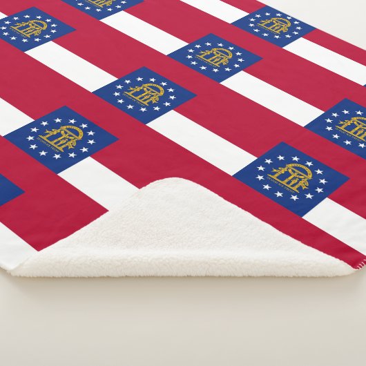 Patriottische Sherpa Blanket met vlag van Georgië Sherpa Deken (3/4)