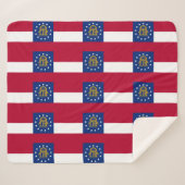Patriottische Sherpa Blanket met vlag van Georgië Sherpa Deken (Voorkant (horizontaal))