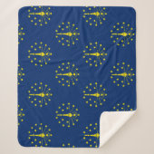 Patriottische Sherpa Blanket met vlag van Indiana Sherpa Deken (Voorkant)