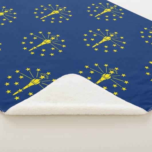 Patriottische Sherpa Blanket met vlag van Indiana Sherpa Deken (3/4)