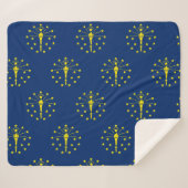 Patriottische Sherpa Blanket met vlag van Indiana Sherpa Deken (Voorkant (horizontaal))