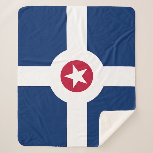 Patriottische Sherpa Blanket met vlag van Indianap Deken (Voorkant)