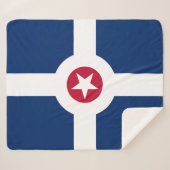Patriottische Sherpa Blanket met vlag van Indianap Deken (Voorkant (horizontaal))