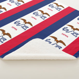 Patriottische Sherpa Blanket met vlag van Iowa Deken