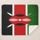 Patriottische Sherpa Blanket met vlag van Kenia Sherpa Deken (Voorkant (horizontaal))
