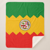Patriottische Sherpa Blanket met vlag van Los Ange Deken (Voorkant)