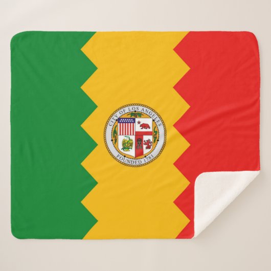 Patriottische Sherpa Blanket met vlag van Los Ange Deken (Voorkant (horizontaal))