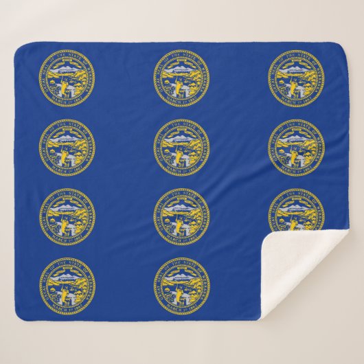 Patriottische Sherpa Blanket met vlag van Nebraska Sherpa Deken (Voorkant (horizontaal))
