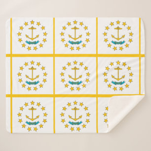 Patriottische Sherpa Blanket met vlag van Rhode Is Deken