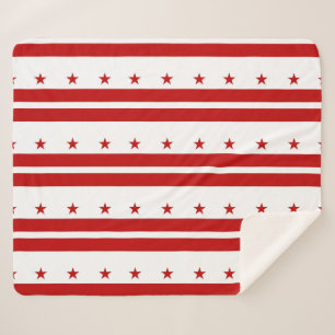 Patriottische Sherpa Blanket met Washington DC vla Deken