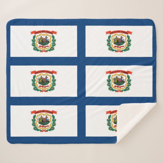 Patriottische Sherpa Blanket met West Virginia vla Sherpa Deken (Voorkant (horizontaal))