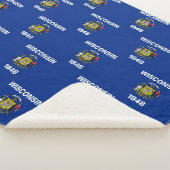 Patriottische Sherpa Blanket met Wisconsin vlag Sherpa Deken (3/4)