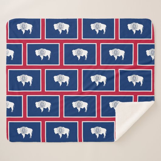 Patriottische Sherpa Blanket met Wyoming vlag Deken (Voorkant (horizontaal))