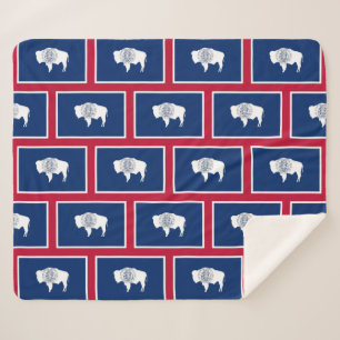 Patriottische Sherpa Blanket met Wyoming vlag Sherpa Deken
