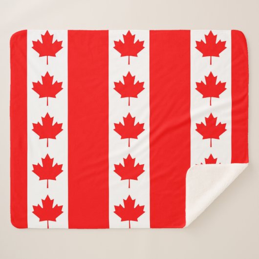 Patriottische Sherpa Deken met Canada vlag (Voorkant (horizontaal))