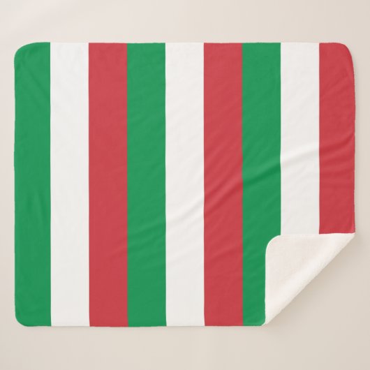 Patriottische Sherpa Deken met de Italiaanse vlag (Voorkant (horizontaal))