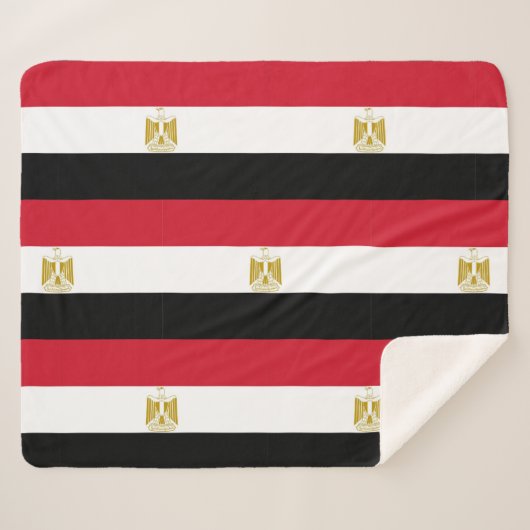 Patriottische Sherpa Deken met de vlag van Egypte (Voorkant (horizontaal))