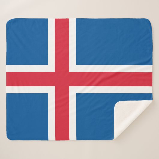 Patriottische Sherpa Deken met de vlag van IJsland (Voorkant (horizontaal))