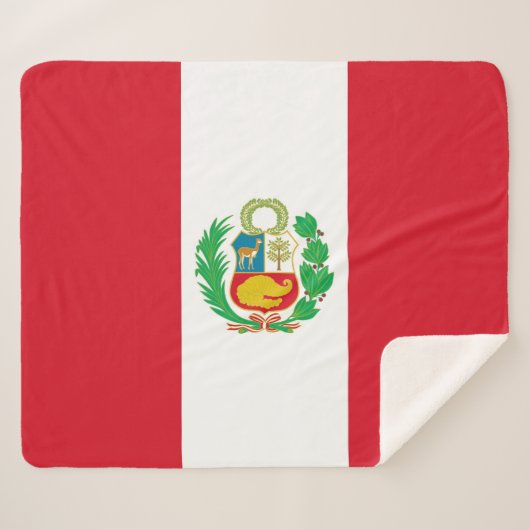 Patriottische Sherpa Deken met de vlag van Peru (Voorkant (horizontaal))