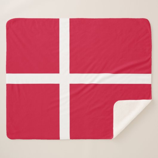 Patriottische Sherpa Deken met Deense vlag (Voorkant (horizontaal))