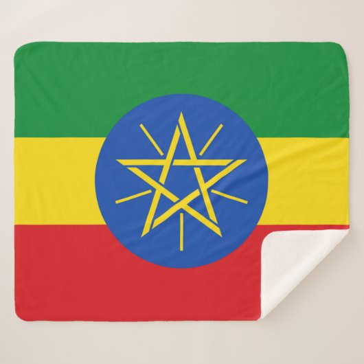 Patriottische Sherpa Deken met Ethiopische vlag (Voorkant (horizontaal))