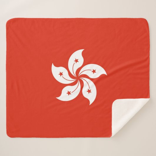 Patriottische Sherpa Deken met Hong Kong vlag (Voorkant (horizontaal))