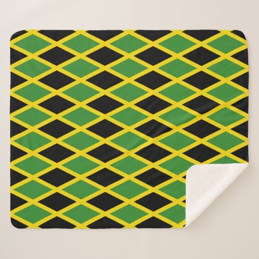 Patriottische Sherpa Deken met Jamaica vlag (Voorkant (horizontaal))