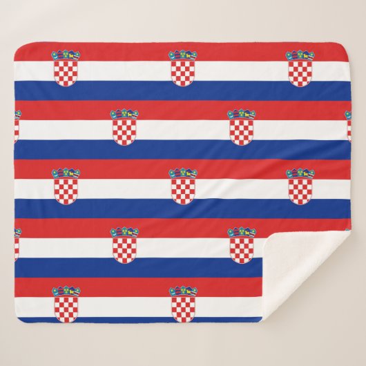 Patriottische Sherpa Deken met Kroatische vlag (Voorkant (horizontaal))
